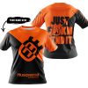 JUST FKCN SEND IT - 3D ALL OVER PRINTED - HUSQVARNA ORANGE - T-SHIRT