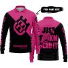 JUST FKCN SEND IT - 3D ALL OVER PRINTED - HUSQVARNA PINK 1 - LONG SLEEVE POLO SHIRT
