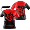 JUST FKCN SEND IT - 3D ALL OVER PRINTED - HUSQVARNA RED - T-SHIRT