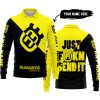 JUST FKCN SEND IT - 3D ALL OVER PRINTED - HUSQVARNA YELLOW - LONG SLEEVE POLO SHIRT