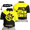JUST FKCN SEND IT - 3D ALL OVER PRINTED - HUSQVARNA YELLOW - POLO SHIRT