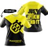 JUST FKCN SEND IT - 3D ALL OVER PRINTED - HUSQVARNA YELLOW - T-SHIRT