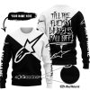 TILL THE FUCKIN FREAKIN TRAINING WHEEL FALL OFF - 3D ALL OVER PRINTED - ALPINESTARS - WHITE - SWEATER UGLY