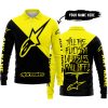 TILL THE FUCKIN FREAKIN TRAINING WHEEL FALL OFF - 3D ALL OVER PRINTED - ALPINESTARS - YELLOW - LONG SLEEVE POLO SHIRT