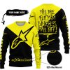 TILL THE FUCKIN FREAKIN TRAINING WHEEL FALL OFF - 3D ALL OVER PRINTED - ALPINESTARS - YELLOW - SWEATER UGLY