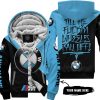 TILL THE FUCKIN FREAKIN TRAINING WHEEL FALL OFF - 3D ALL OVER PRINTED - BMW BLUE - FLEECE ZIP HOODIE