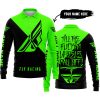 TILL THE FUCKIN FREAKIN TRAINING WHEEL FALL OFF - 3D ALL OVER PRINTED - FLY RACING GREEN - LONG SLEEVE POLO SHIRT