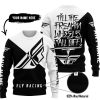 TILL THE FUCKIN FREAKIN TRAINING WHEEL FALL OFF - 3D ALL OVER PRINTED - FLY RACING WHITE - SWEATER UGLY