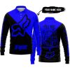 TILL THE FUCKIN FREAKIN TRAINING WHEEL FALL OFF - 3D ALL OVER PRINTED - FOX RACING - BLUE - LONG SLEEVE POLO SHIRT