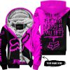 TILL THE FUCKIN FREAKIN TRAINING WHEEL FALL OFF - 3D ALL OVER PRINTED - FOX RACING - PINK - FLEECE ZIP HOODIE