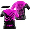 TILL THE FUCKIN FREAKIN TRAINING WHEEL FALL OFF - 3D ALL OVER PRINTED - FOX RACING - PINK - T-SHIRT