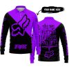 TILL THE FUCKIN FREAKIN TRAINING WHEEL FALL OFF - 3D ALL OVER PRINTED - FOX RACING - PURPLE - LONG SLEEVE POLO SHIRT