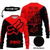 TILL THE FUCKIN FREAKIN TRAINING WHEEL FALL OFF - 3D ALL OVER PRINTED - FOX RACING - RED - SWEATER UGLY