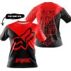 TILL THE FUCKIN FREAKIN TRAINING WHEEL FALL OFF - 3D ALL OVER PRINTED - FOX RACING - RED - T-SHIRT