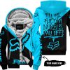 TILL THE FUCKIN FREAKIN TRAINING WHEEL FALL OFF - 3D ALL OVER PRINTED - FOX RACING - SKY BLUE - FLEECE ZIP HOODIE