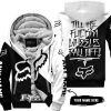 TILL THE FUCKIN FREAKIN TRAINING WHEEL FALL OFF - 3D ALL OVER PRINTED - FOX RACING - WHITE - FLEECE ZIP HOODIE
