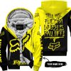 TILL THE FUCKIN FREAKIN TRAINING WHEEL FALL OFF - 3D ALL OVER PRINTED - FOX RACING - YELLOW - FLEECE ZIP HOODIE
