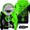 TILL THE FUCKIN FREAKIN TRAINING WHEEL FALL OFF - 3D ALL OVER PRINTED - HUSQVARNA GREEN - FLEECE ZIP HOODIE