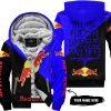 TILL THE FUCKIN FREAKIN TRAINING WHEEL FALL OFF - 3D ALL OVER PRINTED - RED BULL BLUE - FLEECE ZIP HOODIE