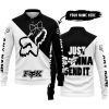 JUST GONNA SEND IT – 3D ALL OVER PRINTED – FOX RACING GIRL – BLACK - LONG SLEEVE POLO SHIRT