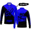 JUST GONNA SEND IT – 3D ALL OVER PRINTED – FOX RACING GIRL – BLUE - LONG SLEEVE POLO SHIRT