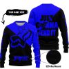 JUST GONNA SEND IT – 3D ALL OVER PRINTED – FOX RACING GIRL – BLUE - SWEATER UGLY