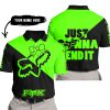 JUST GONNA SEND IT – 3D ALL OVER PRINTED – FOX RACING GIRL – GREEN - POLO SHIRT
