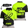 JUST GONNA SEND IT – 3D ALL OVER PRINTED – FOX RACING GIRL – NEON - POLO SHIRT