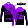 JUST GONNA SEND IT – 3D ALL OVER PRINTED – FOX RACING GIRL – PURPLE - LONG SLEEVE POLO SHIRT