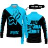 JUST GONNA SEND IT – 3D ALL OVER PRINTED – FOX RACING GIRL – SKY BLUE- LONG SLEEVE POLO SHIRT