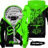 TILL THE FUCKIN FREAKIN TRAINING WHEEL FALL OFF - 3D ALL OVER PRINTED - FOX RACING GIRL - GREEN - FLEECE ZIP HOODIE