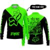 TILL THE FUCKIN FREAKIN TRAINING WHEEL FALL OFF - 3D ALL OVER PRINTED - FOX RACING GIRL - GREEN - LONG SLEEVE POLO SHIRT