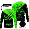 TILL THE FUCKIN FREAKIN TRAINING WHEEL FALL OFF - 3D ALL OVER PRINTED - FOX RACING GIRL - GREEN - SWEATER UGLY