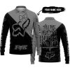 TILL THE FUCKIN FREAKIN TRAINING WHEEL FALL OFF - 3D ALL OVER PRINTED - FOX RACING GIRL - GREY - LONG SLEEVE POLO SHIRT