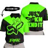JUST FCKN SEND IT – 3D ALL OVER PRINTED – FOX RACING GIRL – GREEN - POLO SHIRT
