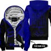 TILL THE FUCKIN FREAKIN TRAINING WHEEL FALL OFF - 3D ALL OVER PRINTED - FOX RACING GIRL - NAVY - FLEECE ZIP HOODIE