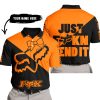 JUST FCKN SEND IT – 3D ALL OVER PRINTED – FOX RACING GIRL – ORANGE - POLO SHIRT