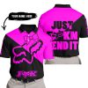 JUST FCKN SEND IT – 3D ALL OVER PRINTED – FOX RACING GIRL – PINK - POLO SHIRT