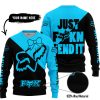 JUST FCKN SEND IT – 3D ALL OVER PRINTED – FOX RACING GIRL – SKY BLUE - SWEATER UGLY