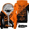 TILL THE FUCKIN FREAKIN TRAINING WHEEL FALL OFF - 3D ALL OVER PRINTED - FOX RACING GIRL - ORANGE - FLEECE ZIP HOODIE