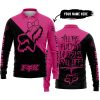 TILL THE FUCKIN FREAKIN TRAINING WHEEL FALL OFF - 3D ALL OVER PRINTED - FOX RACING GIRL - PINK 1 - LONG SLEEVE POLO SHIRT