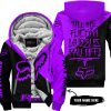 TILL THE FUCKIN FREAKIN TRAINING WHEEL FALL OFF - 3D ALL OVER PRINTED - FOX RACING GIRL - PURPLE - FLEECE ZIP HOODIE