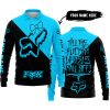 TILL THE FUCKIN FREAKIN TRAINING WHEEL FALL OFF - 3D ALL OVER PRINTED - FOX RACING GIRL - SKY BLUE - LONG SLEEVE POLO SHIRT