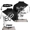 TOO FAST TO LIVE TOO YOUNG TO DIE – 3D ALL OVER PRINTED – FOX RACING GIRL – BLACK - POLO SHIRT