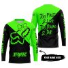 TOO FAST TO LIVE TOO YOUNG TO DIE – 3D ALL OVER PRINTED – FOX RACING GIRL – GREEN - JERSEY