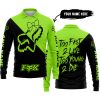 TOO FAST TO LIVE TOO YOUNG TO DIE – 3D ALL OVER PRINTED – FOX RACING GIRL – GREEN 1 - LONG SLEEVE POLO SHIRT