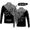 TOO FAST TO LIVE TOO YOUNG TO DIE – 3D ALL OVER PRINTED – FOX RACING GIRL – GREY - LONG SLEEVE POLO SHIRT