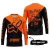 TOO FAST TO LIVE TOO YOUNG TO DIE – 3D ALL OVER PRINTED – FOX RACING GIRL – ORANGE - JERSEY