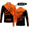 TOO FAST TO LIVE TOO YOUNG TO DIE – 3D ALL OVER PRINTED – FOX RACING GIRL – ORANGE - LONG SLEEVE POLO SHIRT