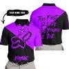 TOO FAST TO LIVE TOO YOUNG TO DIE – 3D ALL OVER PRINTED – FOX RACING GIRL – PURPLE - POLO SHIRT